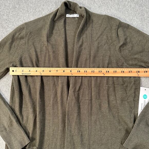 Pink Clover Open Front Cardigan Sweater With Pockets Women's Medium Green - Picture 9 of 10